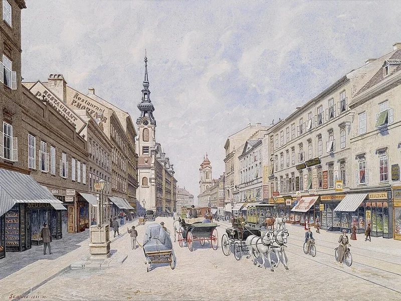1839-Raimund von Stillfried - La Mariahilferstrasse interna
